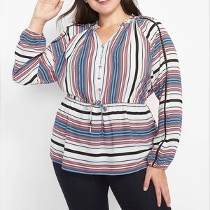 Lane Bryant Striped Multicolor Women's Top Size 22/24